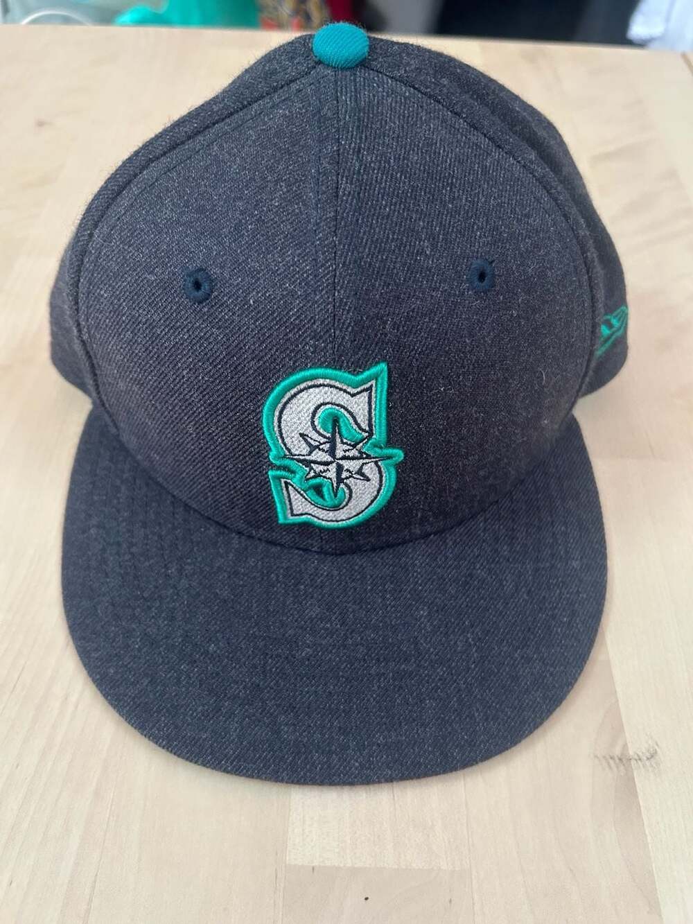 New Era 59FIFTY Seattle Mariners Navy and Teal Fitted Hat Size 7 1/8